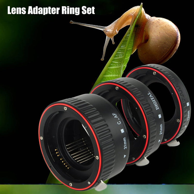DAUERHAFT Auto Focusing Lens Adapter, Macro Extension Tube, Lightweight Sturdy Durable Camera Accessory, for Canon EOS EF Moun and Photography Lovers,