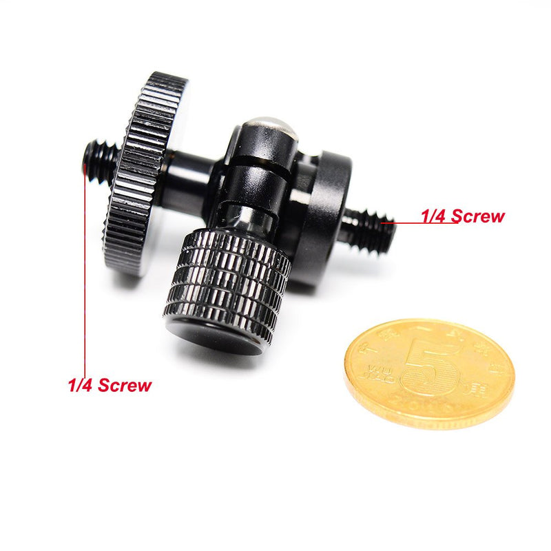 koolehaoda Mini Ballhead Camera Tripod Ball Head Mount and 1/4 to 1/4 Connector (1/4 to 1/4 Connector)