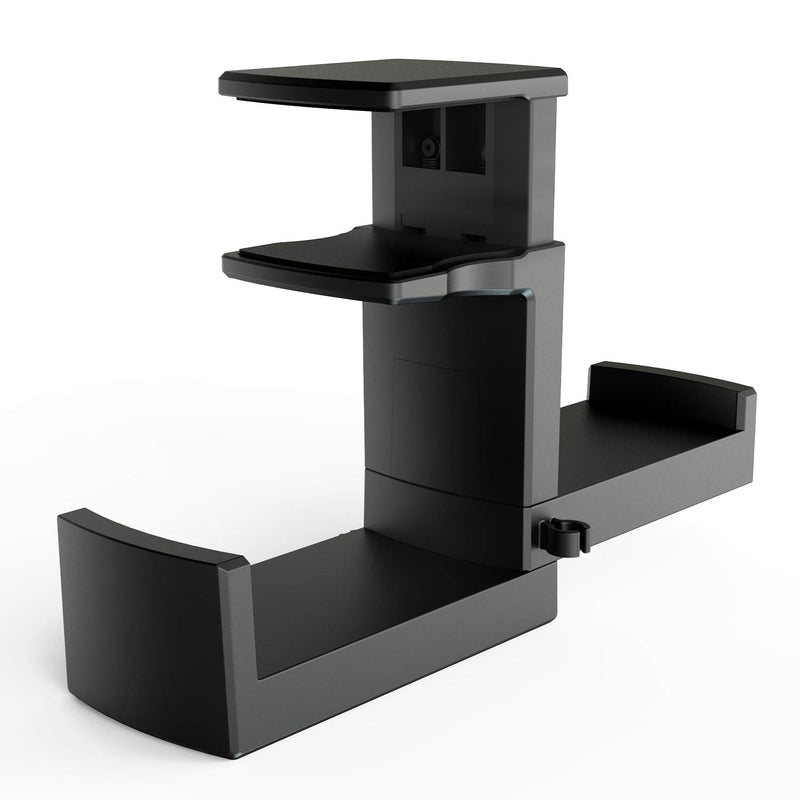 PC Gaming Headphone Stand, Dual Headset Hanger Hook Holder with Adjustable & Rotating Arm Clamp, Under Desk Design, Universal Fit, Built in Cable Clip Organizer EURPMASK