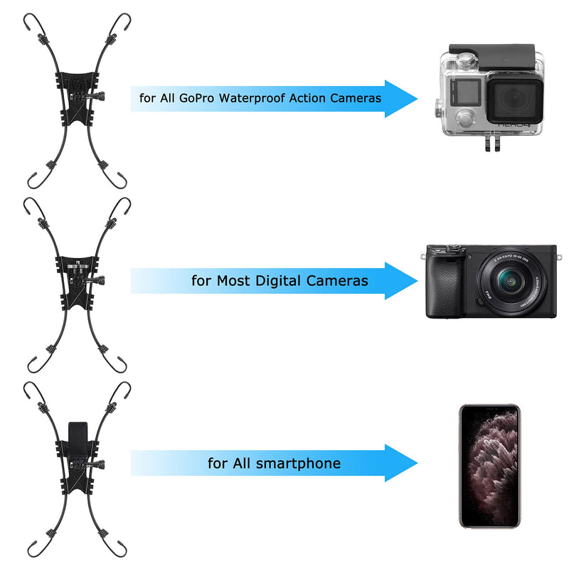 Koqeiey Net/Chain Link Fence Mount Compatible with GoPro Action Cameras and One X2,Smart Phones ,Mevo Start, and Other Action Cameras for Softball, Baseball, Football Games Recording