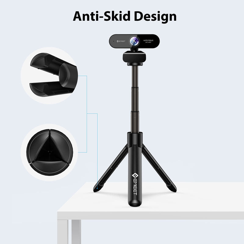 Webcam Tripod, eMeet Professional Webcam Mini Tripod, Portable & Lightweight, Adjustable Height from 5.7-12.2 in, Stable Use, Universal Compatible for Most Webcams/Phones/GoPros/Mirrorless Cameras