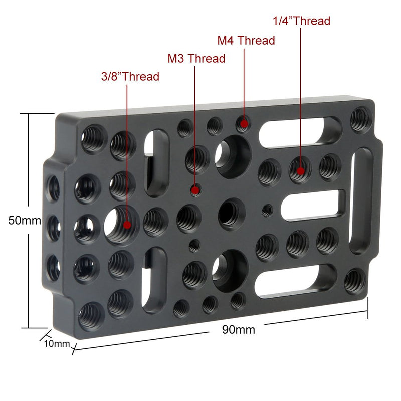 NICEYRIG Multifunctional Cheese Easy Plate Kit with V-Lock Male Adapter for Railblocks, Dovetails and Short Rods