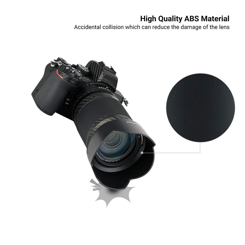 (1+1) Screw on + Bayonet Lens Hood Shade for Nikon Z50 Z fc Dual Lens Kit (Nikkor Z DX 16-50mm & 50-250mm) Replaces HN-40 and HB-90A Lens Hood