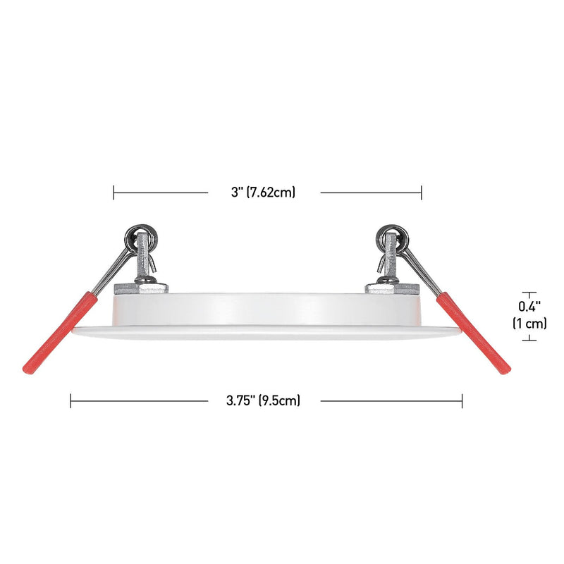 3" Ultra Slim LED Integrated Recessed Lighting Kit, 6 Watts, Energy Star, IC Rated, Dimmable, Wet Rated, White Finish, 3.25" Hole Size,91072