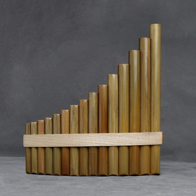 15 Pipes Pan Flute G Key Chinese Traditional Musical Instrument Pan Pipes Woodwind Instrument (15 right) 15 right