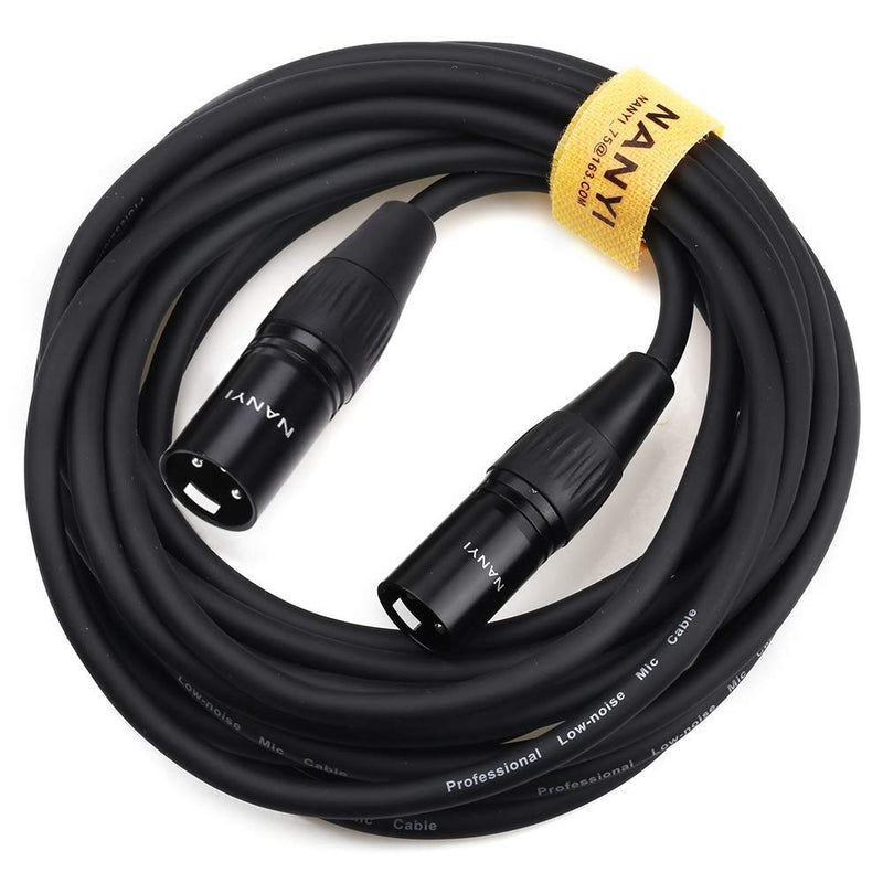 XLR Microphone Splitter Audio Cables NANYI XLR to XLR Patch Cables 3-Pin XLR Male to Male mic Cable DMX Cable Patch Cords with Oxygen-Free Copper, 1.5Meters XLR Male To Male -1.5 Meters