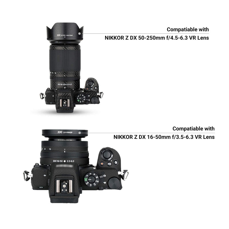 (1+1) Screw on + Bayonet Lens Hood Shade for Nikon Z50 Z fc Dual Lens Kit (Nikkor Z DX 16-50mm & 50-250mm) Replaces HN-40 and HB-90A Lens Hood