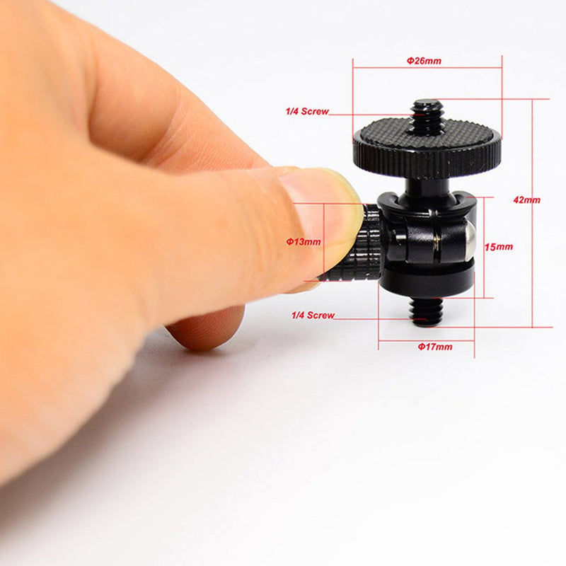 koolehaoda Mini Ballhead Camera Tripod Ball Head Mount and 1/4 to 1/4 Connector (1/4 to 1/4 Connector)