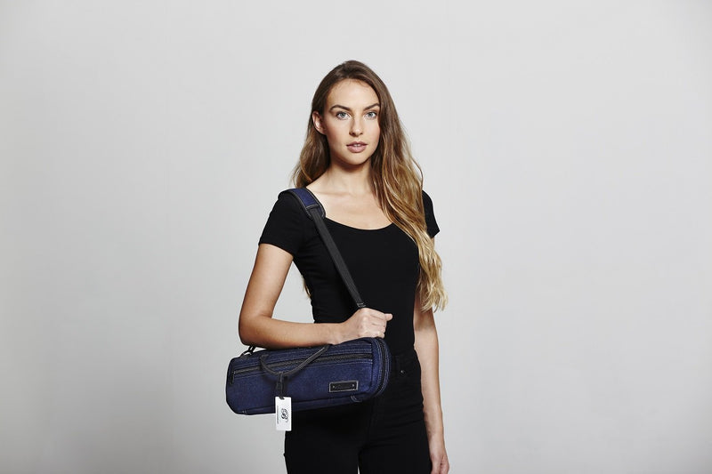 Flute Case Cover - Beaumont C-Foot Flute Bag - Blue Denim