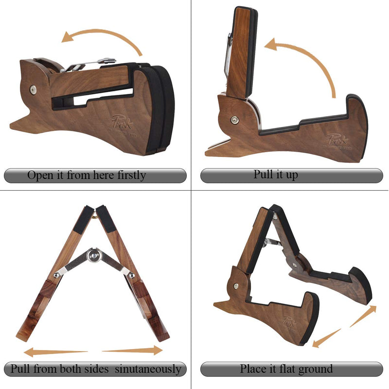 Guitar Stand, Black Walnut Wood Acoustic Guitar Stand, Electric Guitar Stand, Bass Banjo Guitar Stand, Portable Universal Guitar Stand, Guitar Accessories
