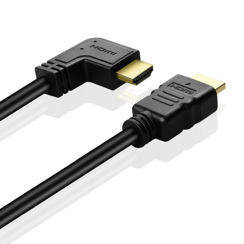 TNP Right Angle HDMI Cable (3FT) - High Speed HDMI 2.0 Cord UHD 4K 60hz 2K 2160p Full HD 1080p Quad HD 1440p 3D ARC/eARC Ethernet for Xbox One X/S PS4 Pro/Slim & Apple TV 4K, Nintendo Switch 3 Feet