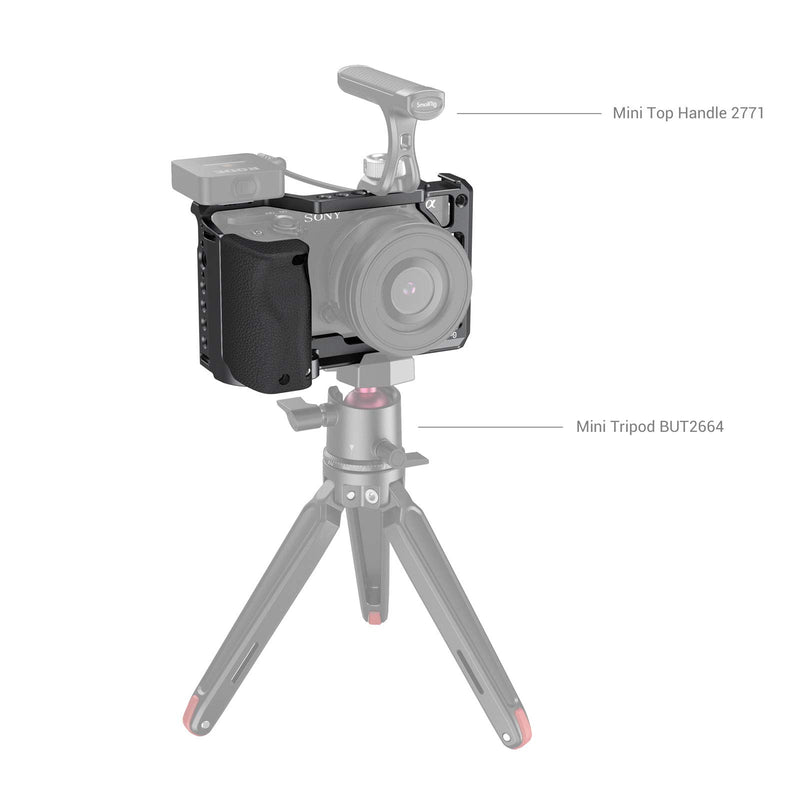 SMALLRIG Cage with Silicone Handgrip & Cold Shoe for Sony a6100, a6300, a6400 - 3164