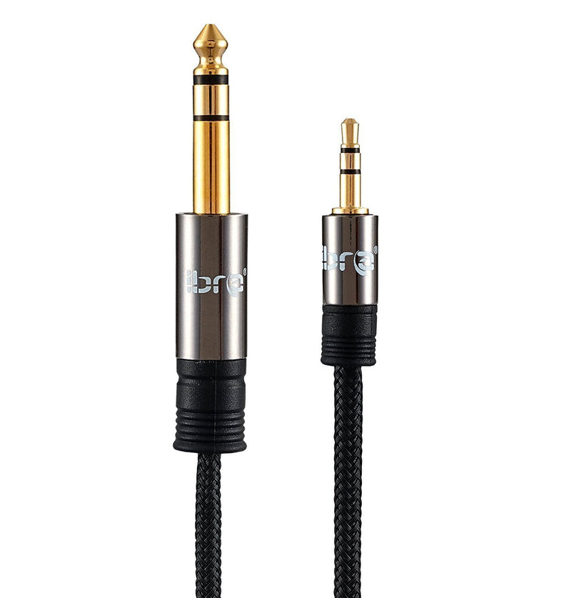 IBRA 6.35mm 1/4" to 3.5mm 1/8" Cable 2m | 6.35mm male to 3.5mm male Audio Cable adapter Nylon Mesh for iPod, Laptop,Home Theater Devices, and Amplifiers | 6.35 to 3.5