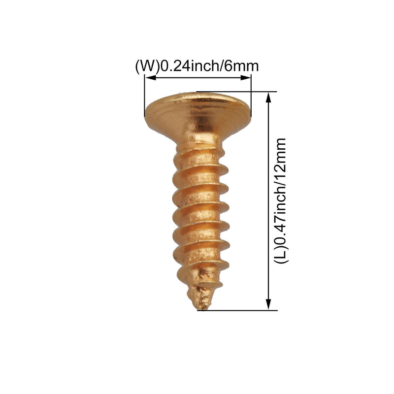 Yibuy Gold Electric Guitar Bass Jack Mounting Screws for Scratchplates Pickguard/Hard Set of 50