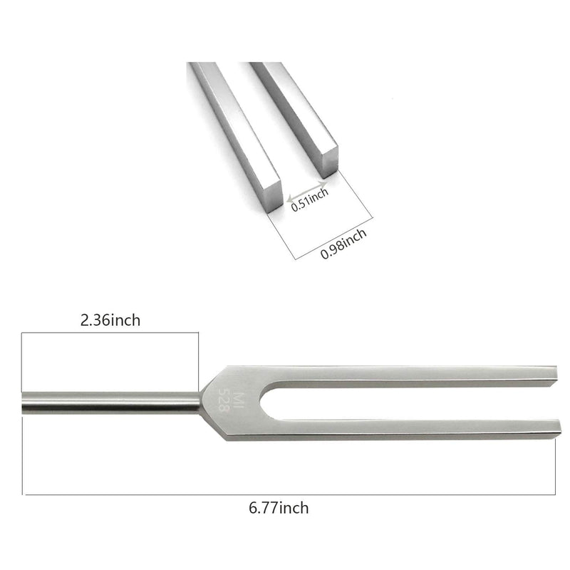 Tuning Forks Set 528 Hz Chakra for DNA Repair Healing Sound Healing Forks 5 Packs Silver