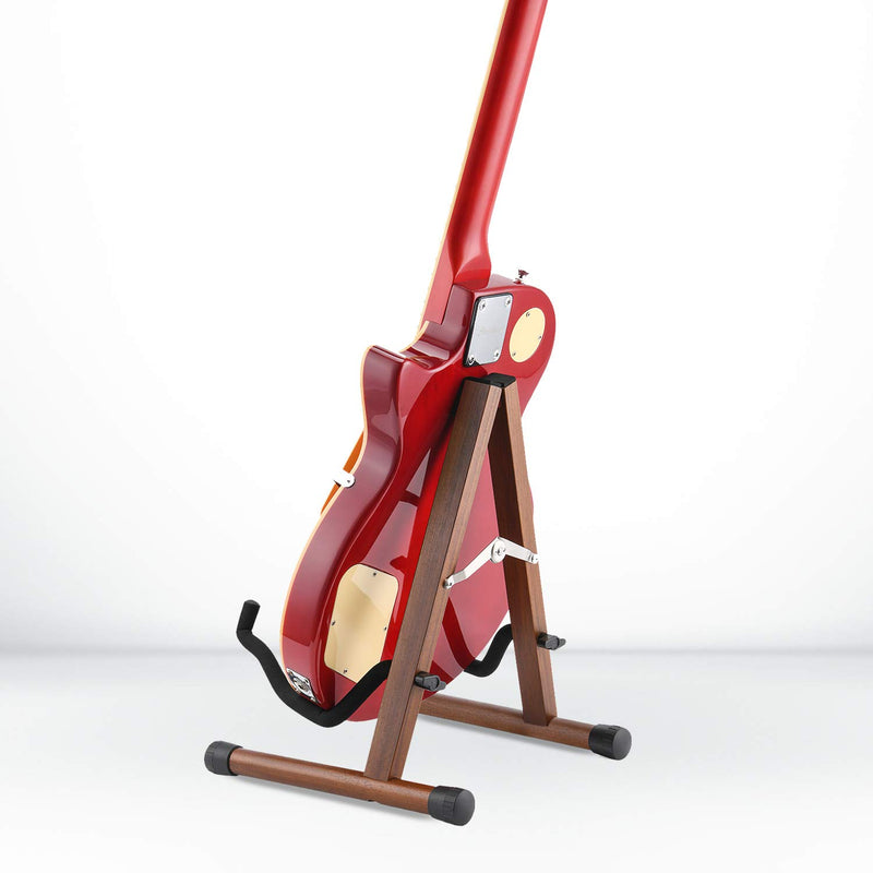 Donner Wood Guitar Stand, Acoustic Electric Guitar Floor Stand, A Frame Folding Guitar Holder Adjustable for Bass, Cello, Mandolin, Banjo, Ukulele