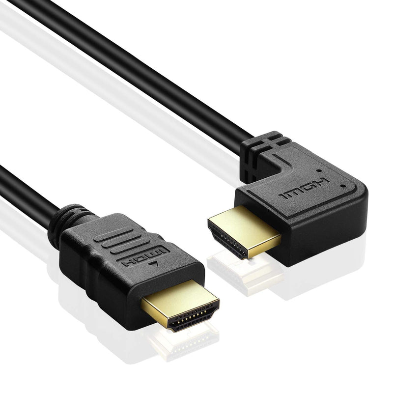 TNP Right Angle HDMI Cable (3FT) - High Speed HDMI 2.0 Cord UHD 4K 60hz 2K 2160p Full HD 1080p Quad HD 1440p 3D ARC/eARC Ethernet for Xbox One X/S PS4 Pro/Slim & Apple TV 4K, Nintendo Switch 3 Feet