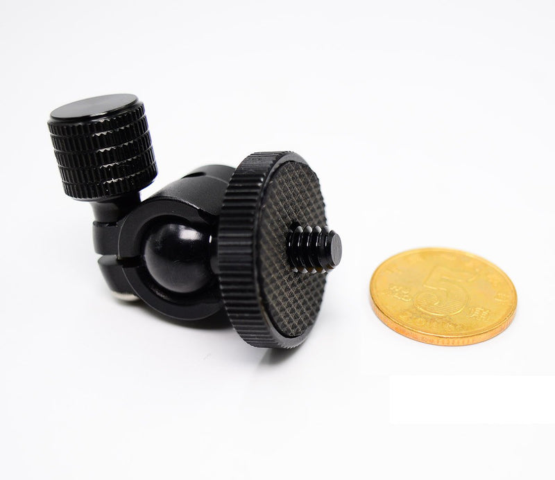 koolehaoda Mini Ballhead Camera Tripod Ball Head Mount and 1/4 to 1/4 Connector (1/4 to 1/4 Connector)