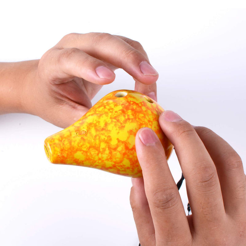 Ocarina 6 Hole Strawfire Triforce Ocarina - Legend of Zelda Ceramic Ocarina (Ocarina 6 Hole -Yellow) Ocarina 6 Hole -Yellow