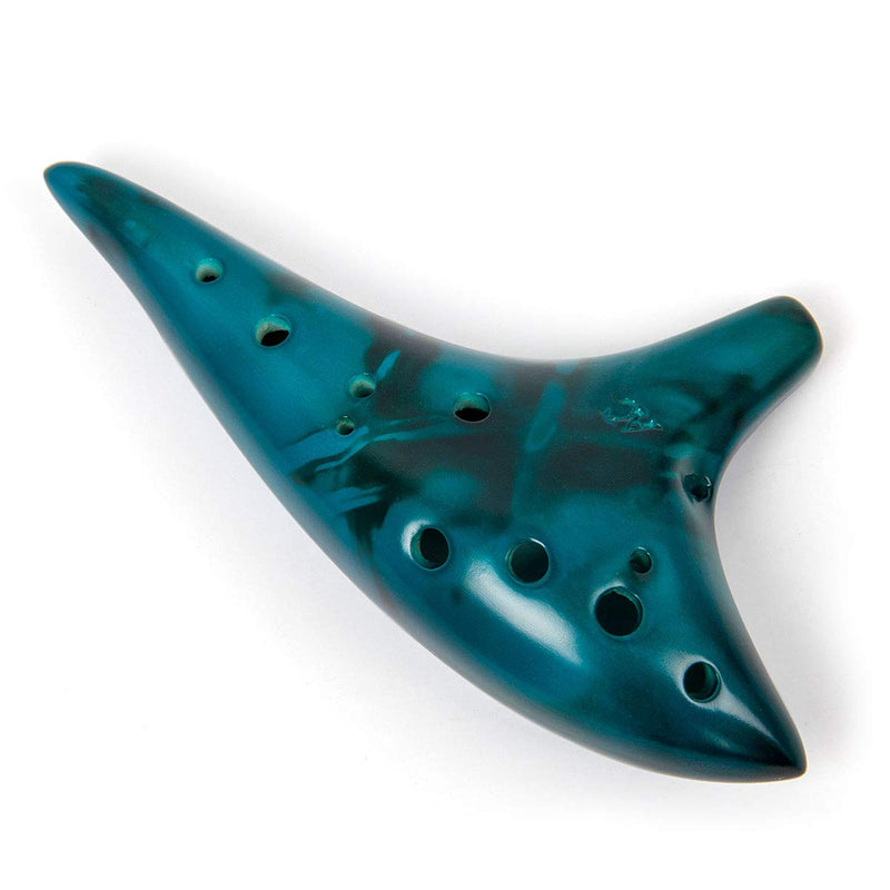Ocarina 12 Tones Alto C with Song Book Neck String Neck Cord Carry bag for students beginners (Blue) Blue