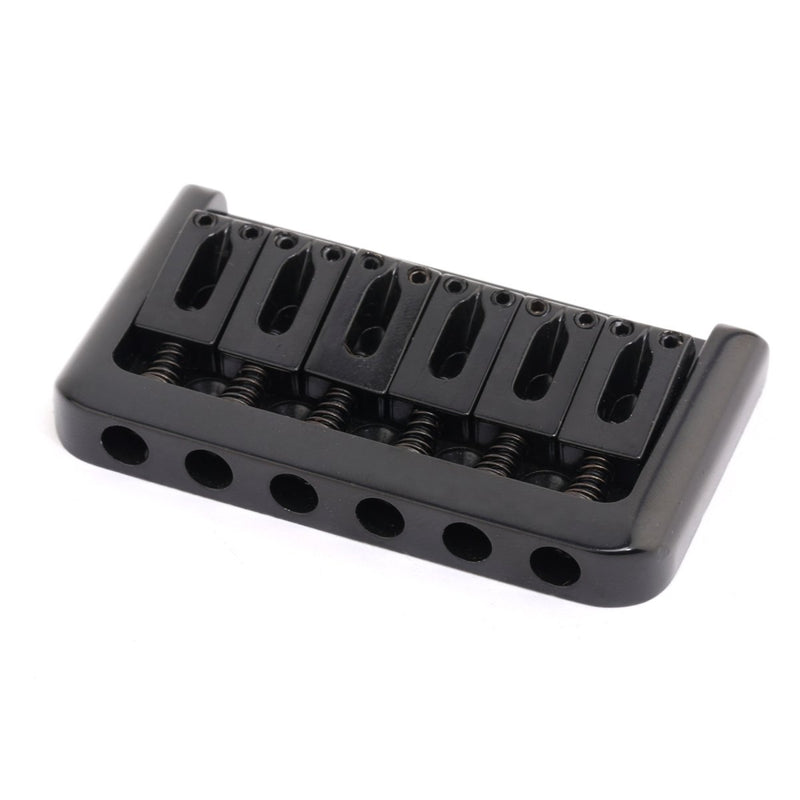 Musiclily Non-tremolo Electric Guitar Hardtail Bridge Saddle for 6 String Fender Strat Stratocaster Tele Telecaster Guitar Replacement, Black