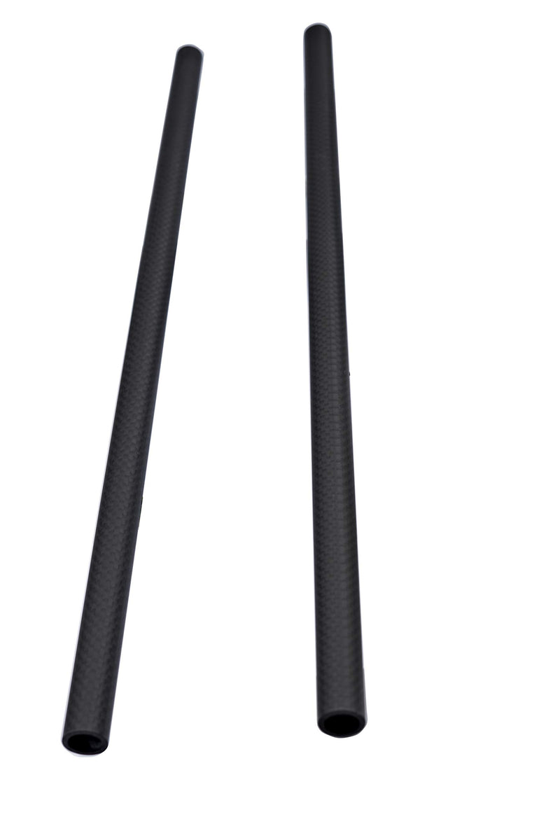 (2 Pack) 40cm 16inch 15mm Carbon Fiber Rod for DSLR Camera Rig Rail Follow Fucus Cage Matte Box Rod Rail 30cm