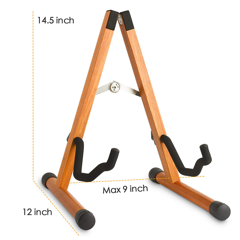 Guitar Stand Rosewood, Sturdy Acoustic Guitar Stand, Adjustable Electric Guitar Stand, Guitar Display Stand Guitar Floor Stand with Foam Padded, Folding Guitar Stand for Bass Cello Ukulele