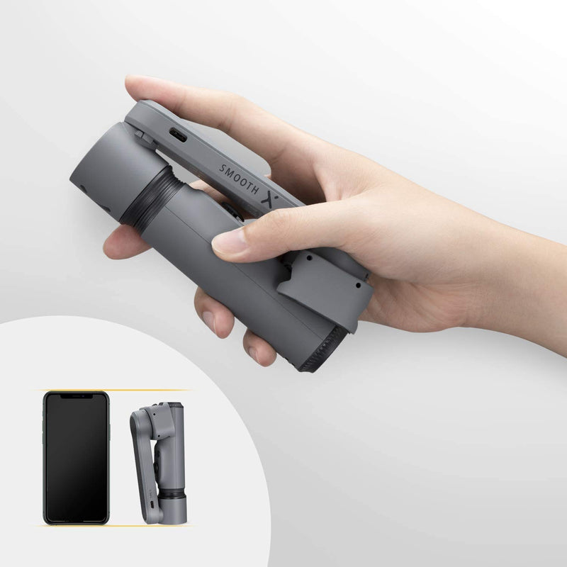 Zhiyun Smooth X Combo Kit with Mini Tripod and Pouch 2-Axis Smartphone Gimbal Stabilizer for iPhone Android Samsung, Selfie Stick, YouTube Vlog Video, Face Tracking, Bluetooth, Gesture & Zoom