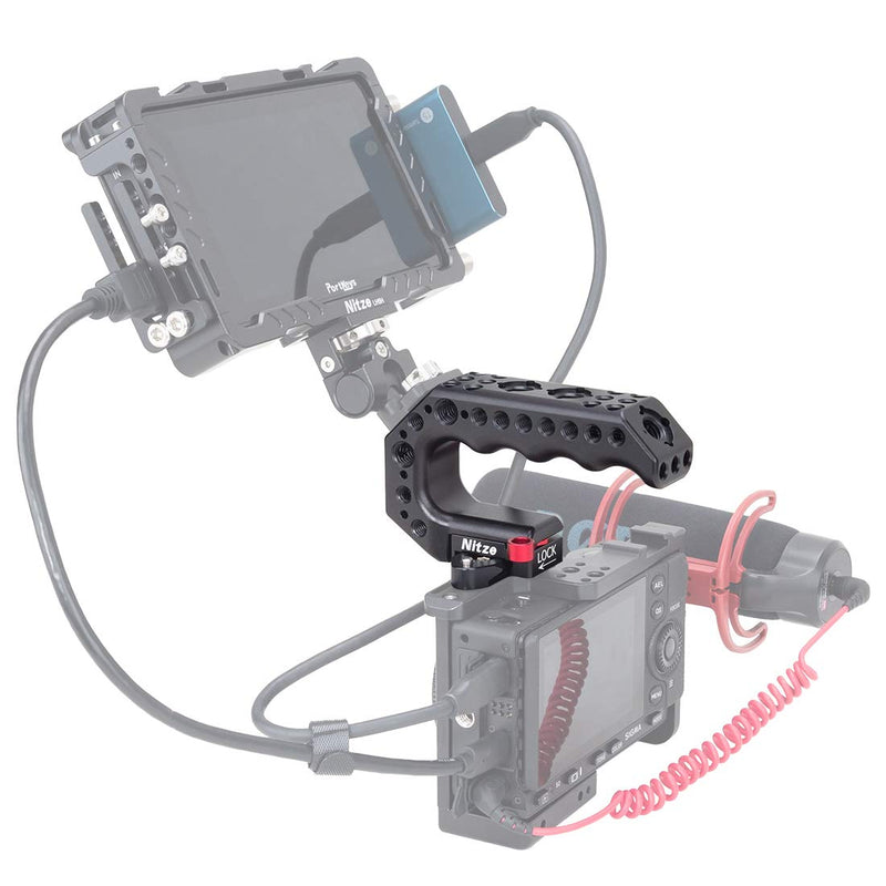 Nitze Mini Stinger Handle Universal Mini NATO Top Handle Grip for Camera Cage Built-in QR NATO Clamp - PA28M-AK