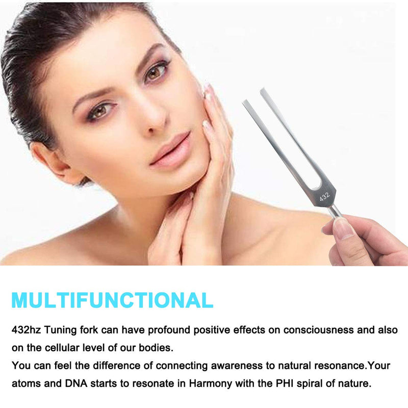 432 Hz Tuning Fork, with Silicone Hammer 、Triangular Silica Gel and Cleaning Cloth Perfect Healing Musical Instrument. 432 Hz (Blue)