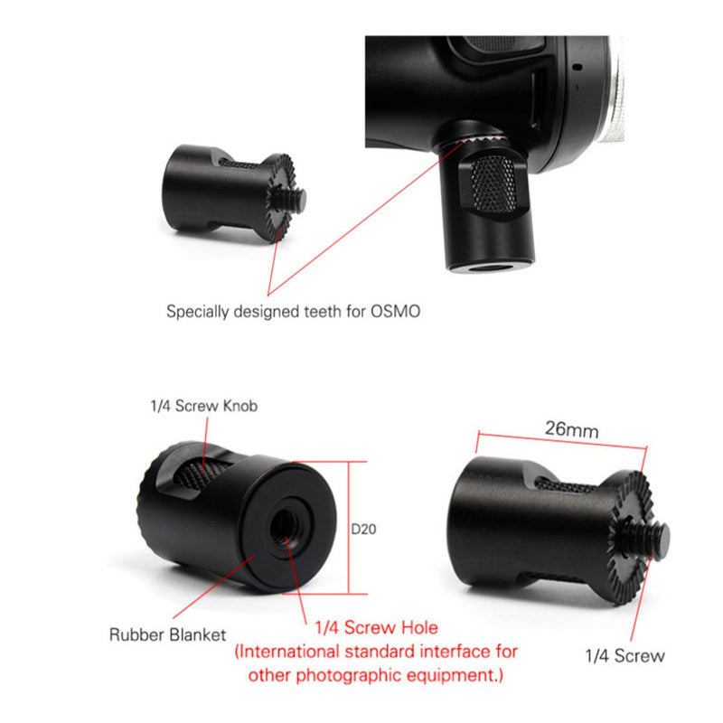 Darkhorse 1/4 Hole Adapter Mount Aluminum Alloy Bracket Connector Extending Converter for DJI OSMO OSMO+ OSMO Mobile