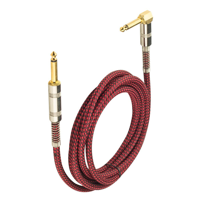 COLICOLY Guitar Cable 1/4 inch Straight to Right Angle Bass Instrument Cord- 3M