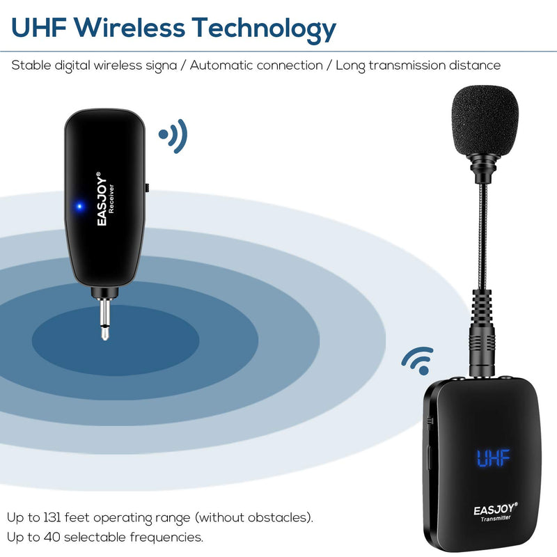 Wireless Microphone Headset Lavalier Microphones System/Lapel Mic/Stand Mic,Rechargeable Device with Storage Case,for Phone,DSLR,PA Speaker,VideoRecording,Teaching,Training,Interview