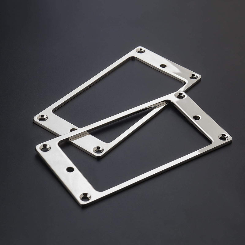 2Pcs Silver Humbucker Pickup Mounting Rings With Screws Fittings 92x45.5x2mm Metal Flat Pickup Cover Frame For Electric Guitar Replacement Parts