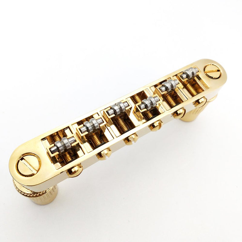 MENSANL Golden Guitar Roller Saddle Tune-O-Matic Bridge For Gibson Epiphone Les Paul SG Dot Bigsby Guitar M8 Threaded Posts