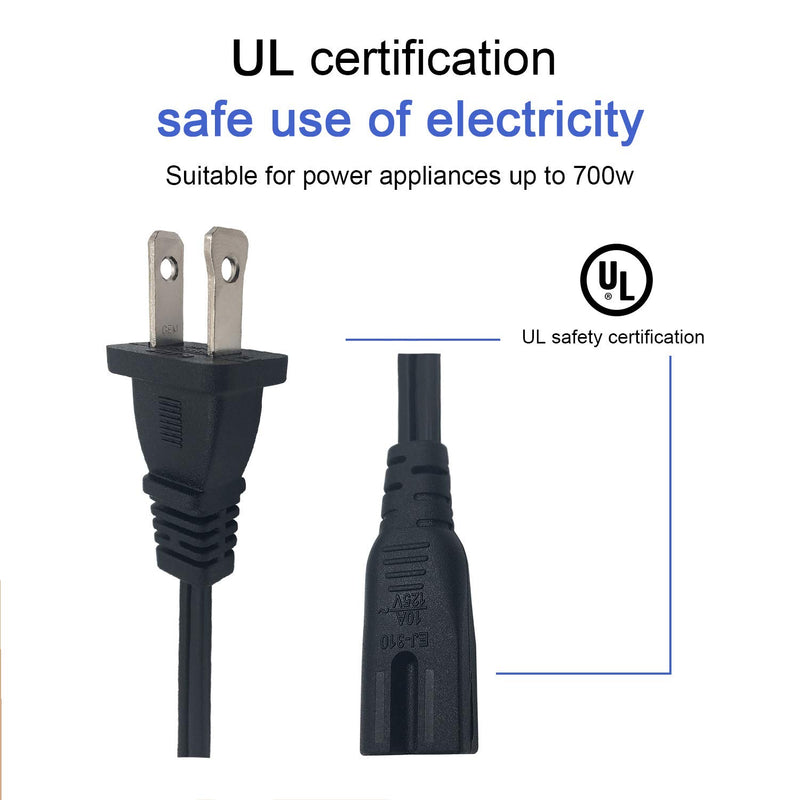 NAHAO 6 Ft AC Power Cord Compatible with Vizio TV E Series: E221-A1, E221-A1, E291-A1, E231-B1, E231i-B1; SmartCast E43-E2 LCD Monitor SB3621n-E8 SB3821-C6 SB3851-CO SB4051-C0 Sound Bar