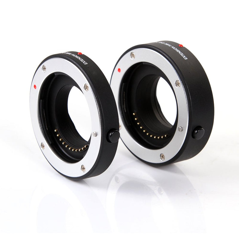 FocusFoto Pro Automatic Electronic Macro AF Auto Focus Extension Tube DG Set 10mm + 16mm for Olympus Panasonic Micro Four Thirds M4/3 Mount GH3 GH4 GH5 GX85 E-PL8 E-PL7 E-M5 E-M10 Mark II III Cameras