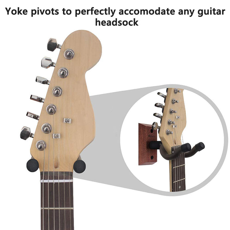 3 Pack Guitar Wall Mount, Neboic Wood Guitar Wall Hanger, Guitar Hook, Guitar Accessories for Acoustic Electric Bass Guitar Ukulele Banjo Mandolin