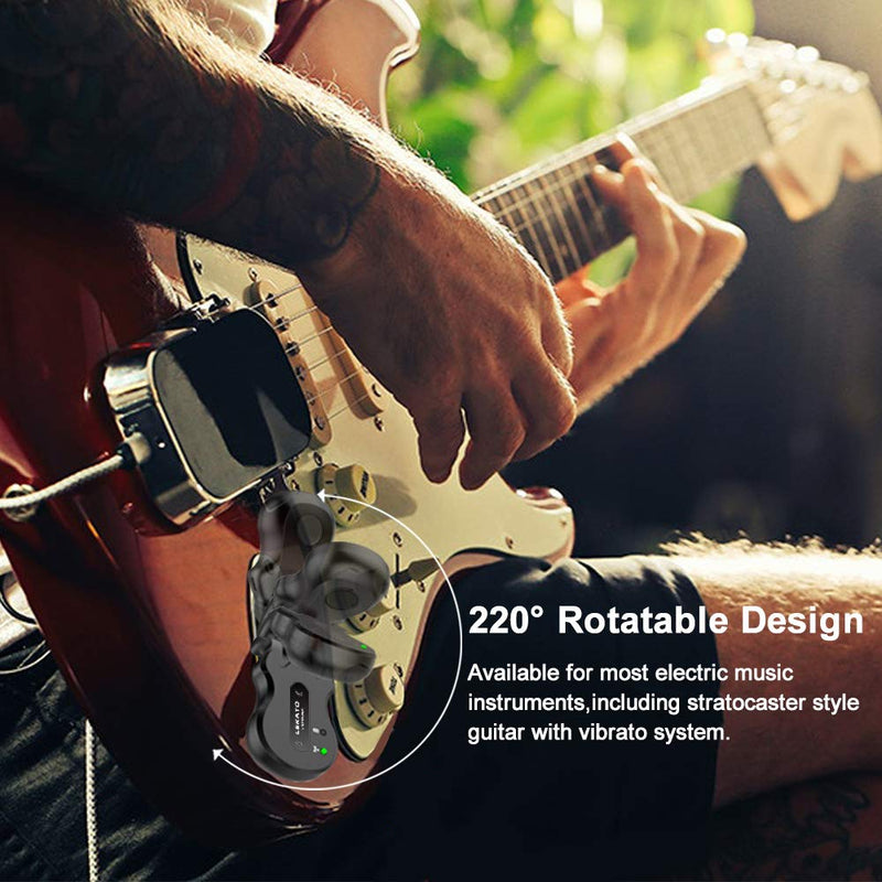 LEKATO 5.8 Wireless Guitar System Wireless Audio Electric Guitar Transmitter Receiver 4 Channels Transmission Range High Frequency Battery Rechargeable