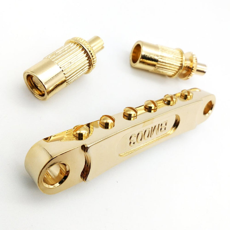 MENSANL Golden Guitar Roller Saddle Tune-O-Matic Bridge For Gibson Epiphone Les Paul SG Dot Bigsby Guitar M8 Threaded Posts