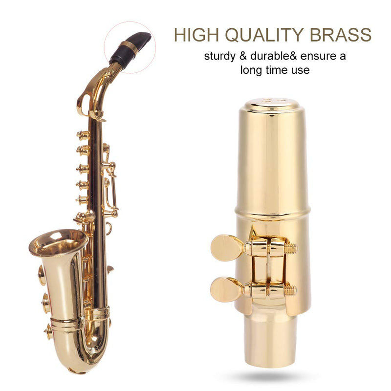 Dilwe Saxophone 7C Mouthpiece, EB Alto Sax Saxophone 7C Mouthpiece Metal with Cap Pads Musical Instruments Accessory