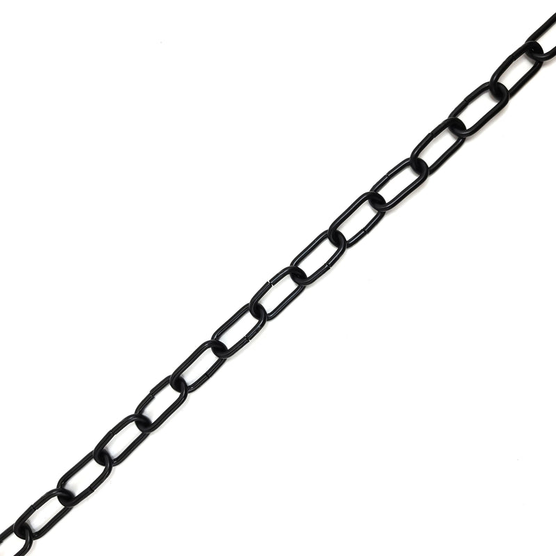#100 x 10 ft. Hobby/Craft Oblong Decorator Steel Chain, Black, 0.087" Diameter, 10ft Length, 13 lbs Load Capacity
