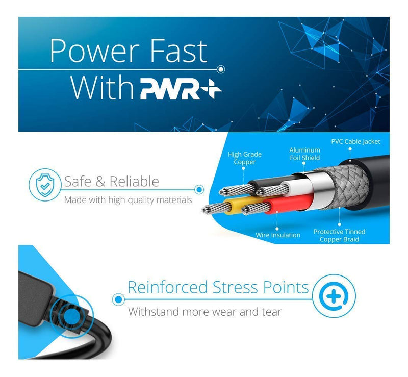 Polarized Extra Long 12 Ft 2 Prong Ac Power Cord - Cable Box Router Modem Arris, Tv Vizio Sharp Sanyo Insignia NS-HW303 Sony PS1 PS2, Bose 3 5 Speaker Solo 15, Sound Bar, Amplifier, Sewing Machine