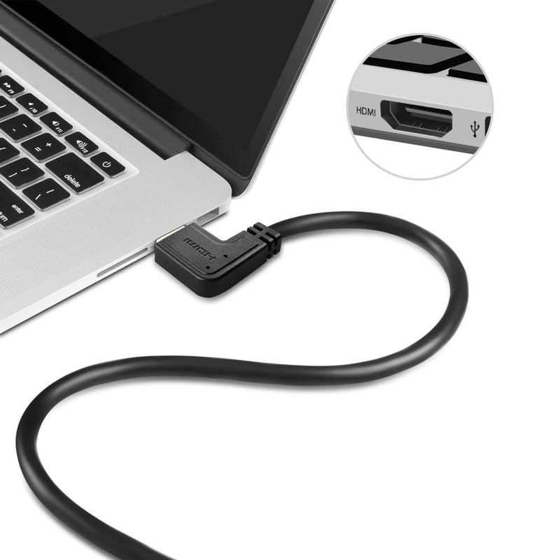 TNP Right Angle HDMI Cable (3FT) - High Speed HDMI 2.0 Cord UHD 4K 60hz 2K 2160p Full HD 1080p Quad HD 1440p 3D ARC/eARC Ethernet for Xbox One X/S PS4 Pro/Slim & Apple TV 4K, Nintendo Switch 3 Feet