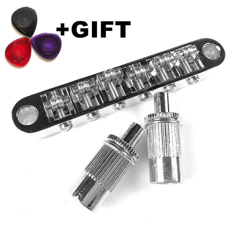 Roller Saddle Tune-O-Matic Bridge for Epiphone Les Paul SG Guitar w/ m8 threaded posts Chrome