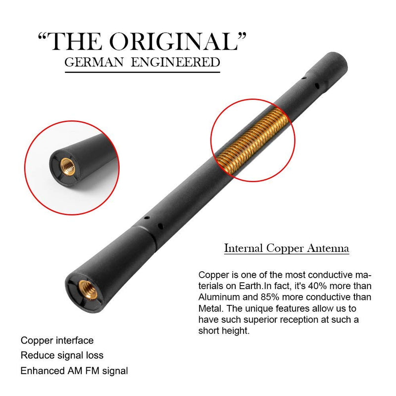7 Inch Flexible Rubber Antenna Fits for Nissan 350z Rogue Pathfinder Versa Note Versa Sedan Cube Leaf Navara NP300 OEM: 28215-8H700/28215JG40B/282151FC0A/282158H700/CRCH-0035-TI.
