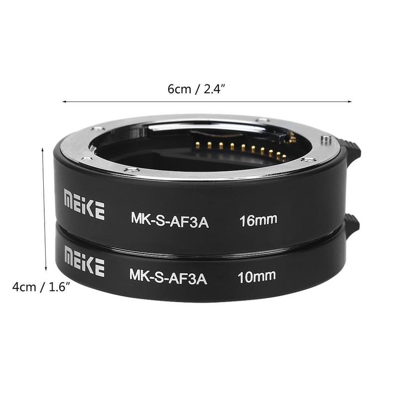 Auto Extension Tube Set, 10mm 16mm Automatic Focus Macro Extension Tube Set for Sony E Mount Camera