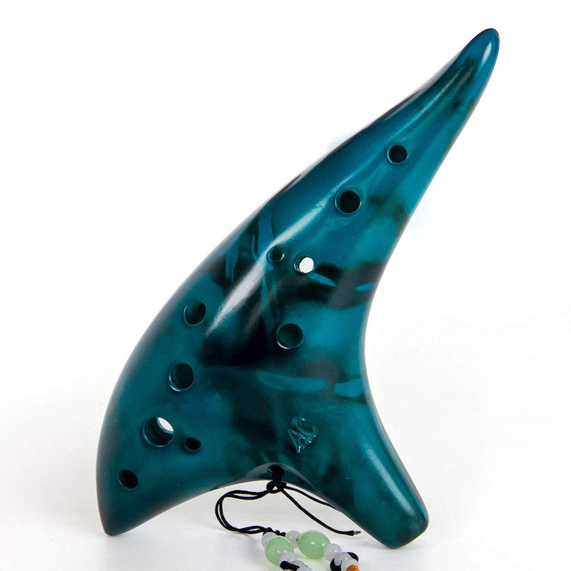 Ocarina 12 Tones Alto C with Song Book Neck String Neck Cord Carry bag for students beginners (Blue) Blue