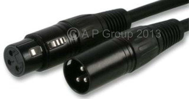 rhinocables® XLR Cable Balanced Microphone Male - Female 3 Pin Audio Mic Lead Studio Amplifier Mixer Desk Speaker PA System Live Music Recording (0.30m) 0.30m