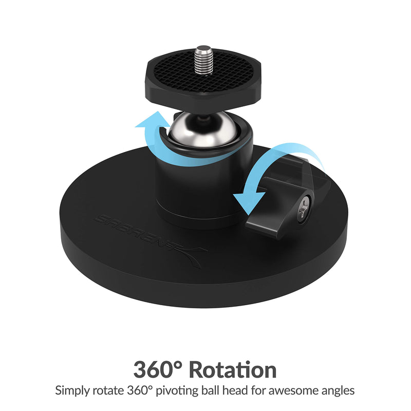 Sabrent Rubber-Coated Magnetic Mount for Action Cam / Cameras and Small DSLR (CS-MG88) Medium - 88mm Base